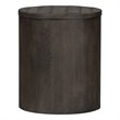 Pemberly Row Contemporary Farmhouse Dark Gray Drum End Table