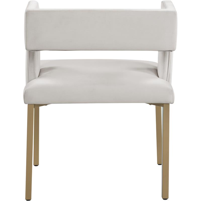 Pemberly Row Contemporary Cream Velvet Dining Chair (Set of 2)