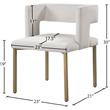 Pemberly Row Contemporary Cream Velvet Dining Chair (Set of 2)