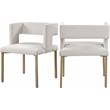 Pemberly Row Contemporary Cream Velvet Dining Chair (Set of 2)
