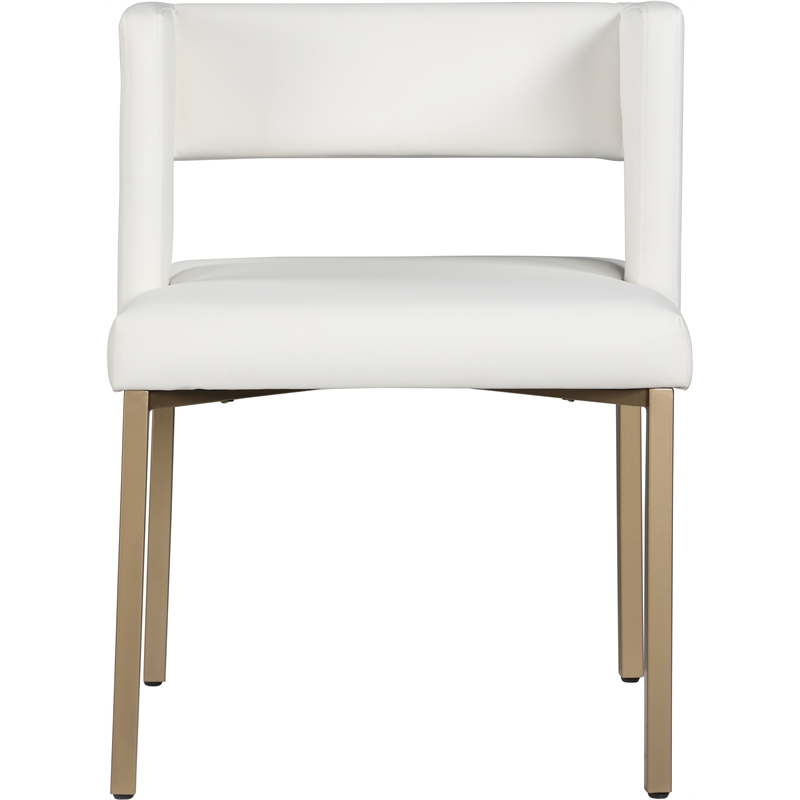 Pemberly Row Modern White Vegan Leather Dining Chair (Set of 2)
