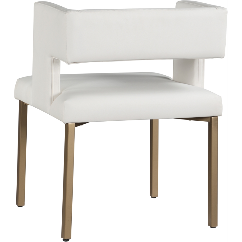 Pemberly Row Modern White Vegan Leather Dining Chair (Set of 2)