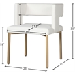 Pemberly Row Modern White Vegan Leather Dining Chair (Set of 2)