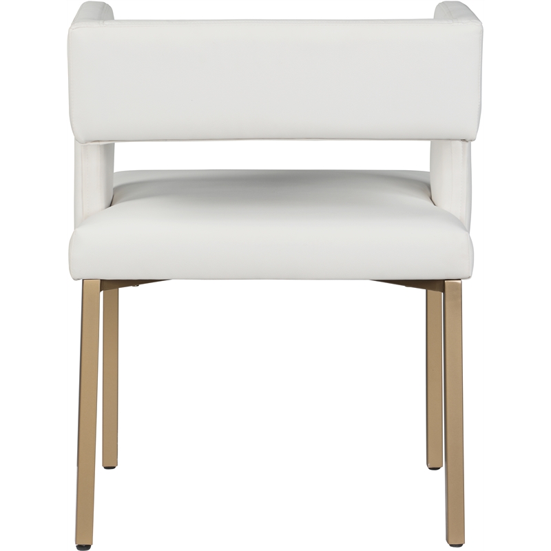 Pemberly Row Modern White Vegan Leather Dining Chair (Set of 2)