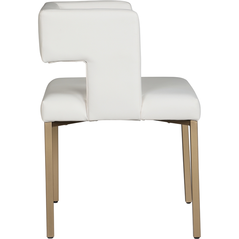 Pemberly Row Modern White Vegan Leather Dining Chair (Set of 2)