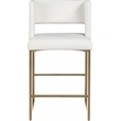 Pemberly Row Modern White Vegan Leather Counter Stool (Set of 2)