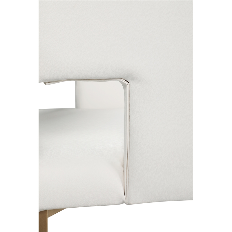 Pemberly Row Modern White Vegan Leather Counter Stool (Set of 2)