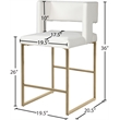 Pemberly Row Modern White Vegan Leather Counter Stool (Set of 2)