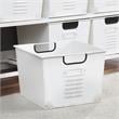 Pemberly Row Modern Metal Storage Shelf with 6 Bins in White