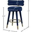 Pemberly Row Contemporary Navy Velvet Counter Stool (Set of 2)