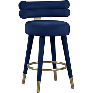 Pemberly Row Contemporary Navy Velvet Counter Stool (Set of 2)