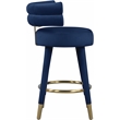Pemberly Row Contemporary Navy Velvet Counter Stool (Set of 2)