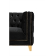 Pemberly Row Modern / Contemporary Deep Biscuit Tufting Black Finish Velvet Sofa