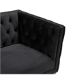Pemberly Row Modern / Contemporary Deep Biscuit Tufting Black Finish Velvet Sofa