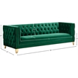 Pemberly Row Modern / Contemporary Deep Biscuit Tufting Green Finish Velvet Sofa