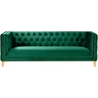 Pemberly Row Modern / Contemporary Deep Biscuit Tufting Green Finish Velvet Sofa