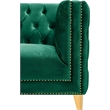 Pemberly Row Modern / Contemporary Deep Biscuit Tufting Green Finish Velvet Sofa