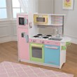 Pemberly Row Modern Uptown Wooden Plastic Play Kitchen in Pastel