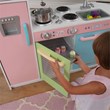 Pemberly Row Modern Uptown Wooden Plastic Play Kitchen in Pastel