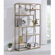 Pemberly Row Contemporary Metal 6-Shelf Bookcase in Gold Champagne