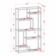 Pemberly Row Contemporary Metal 6-Shelf Bookcase in Gold Champagne