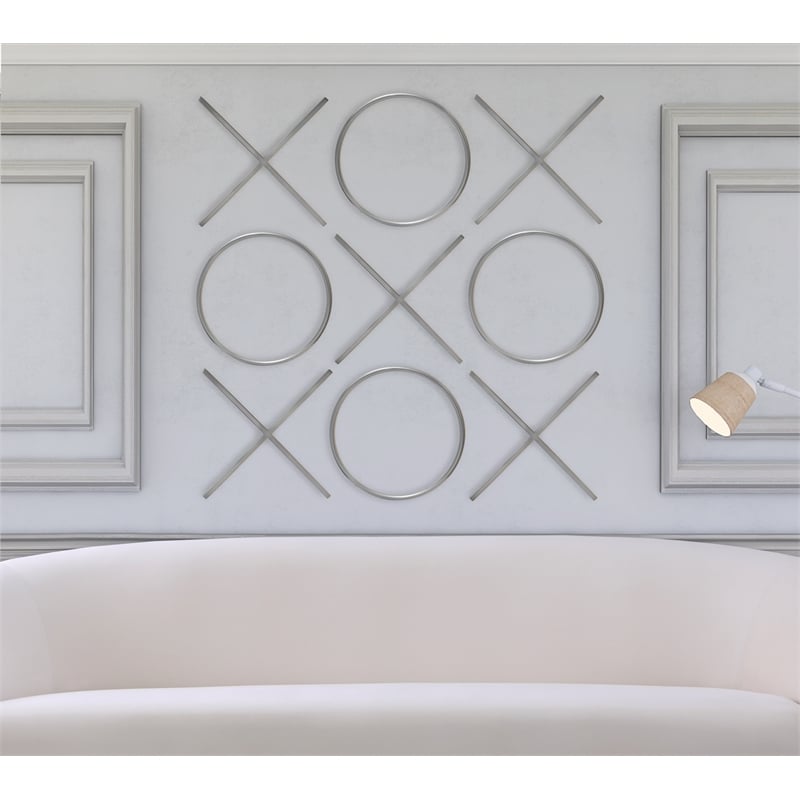 Pemberly Row Modern Chrome Stainless Steel Contemporary Wall Decor