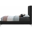 Pemberly Row Black Velvet Twin Bed with Gold and Chrome Legs Included