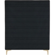 Pemberly Row Black Velvet Twin Bed with Gold and Chrome Legs Included
