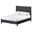 Pemberly Row Mid Century Modern Wood Queen Panel Bed in Black