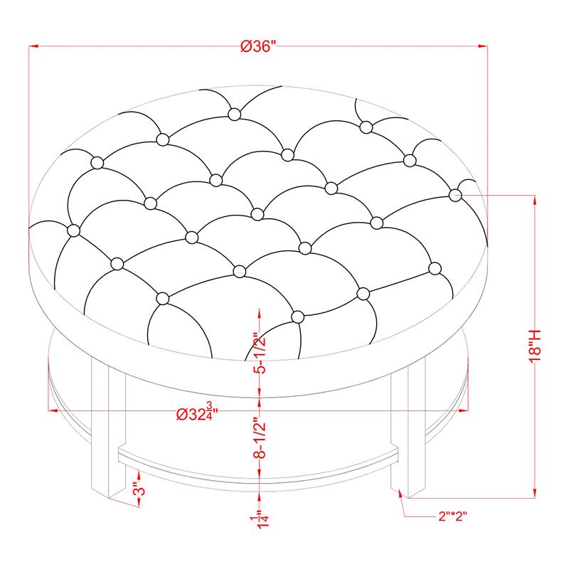Pemberly Row Transitional Wood 1-Shelf Ottoman in Light Gray