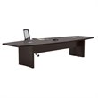 Pemberly Row 12' Boat Shaped Conference Table with Slab Base in Mocha