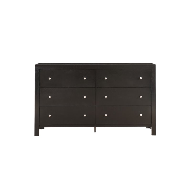 Pemberly Row Modern / Contemporary 6 Drawer Dresser in Black