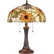 Pemberly Row Modern Floral 2 Light Dark Bronze Table Lamp 16