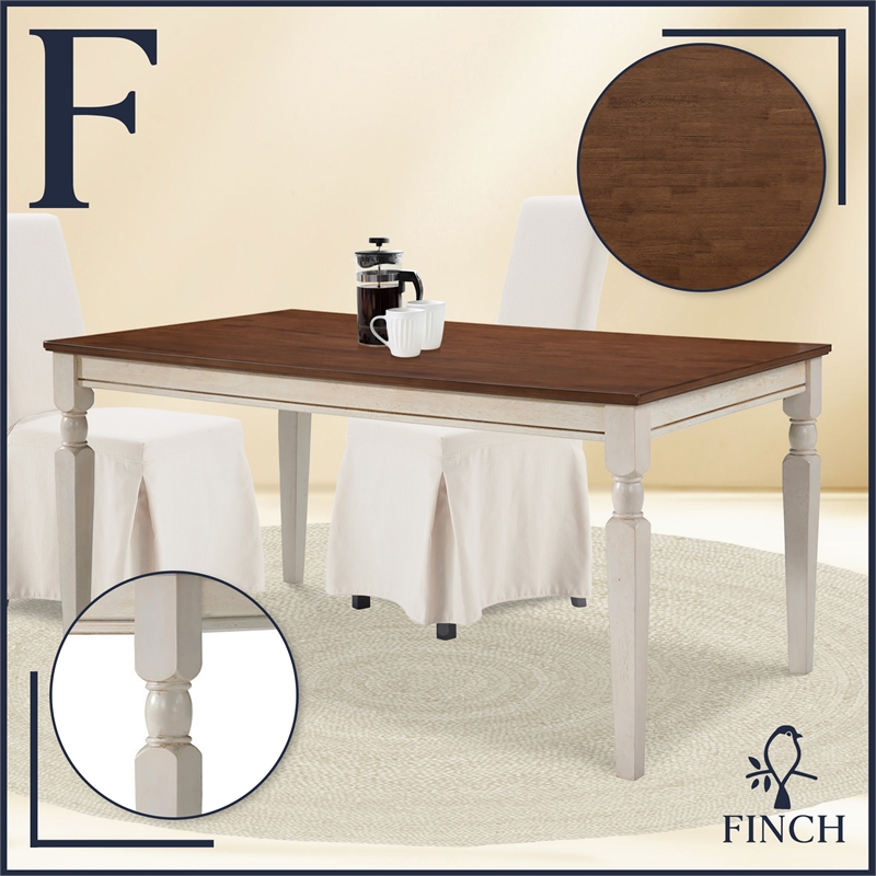 Pemberly Row Modern / Contemporary Dining Table in White Finish