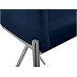 Pemberly Row Navy Velvet Counter Stool with Chrome Metal Legs