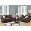Pemberly Row 2 Piece Fabric Sofa Set with USB Console in Dark Coffee
