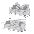 Pemberly Row 2 Piece Fabric Sofa Set with USB Console in Dark Coffee
