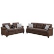 Pemberly Row 2 Piece Fabric Sofa Set with USB Console in Dark Coffee