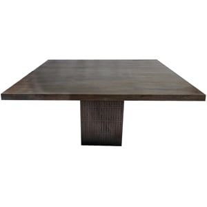 Pemberly Row Solid Wood 42&quot Square Gathering Table in Antique Brown Finish