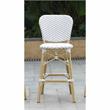 Pemberly Row Modern Aluminum Patio Bar Chair in Gray (Set of 2)