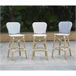 Pemberly Row Modern Aluminum Patio Bar Chair in Gray (Set of 2)
