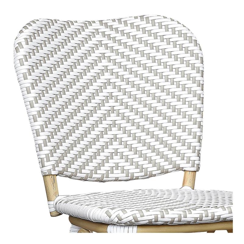 Pemberly Row Modern Aluminum Patio Bar Chair in Gray (Set of 2)