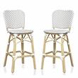 Pemberly Row Modern Aluminum Patio Bar Chair in Gray (Set of 2)