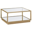 Pemberly Row 2-Piece Square Glass Top Occasional Set in Gold
