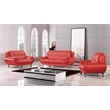 Pemberly Row Contemporary Red Color Chair With Faux and Leather