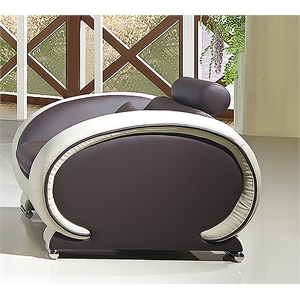 Pemberly Row Dark Chocolate (Brown) and Cream Color With Faux Leather Chair