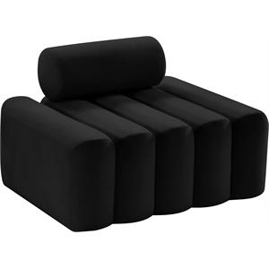 Pemberly Row Modern / Contemporary Black Finish Velvet Chair