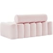 Pemberly Row Modern / Contemporary Pink Finish Velvet Loveseat