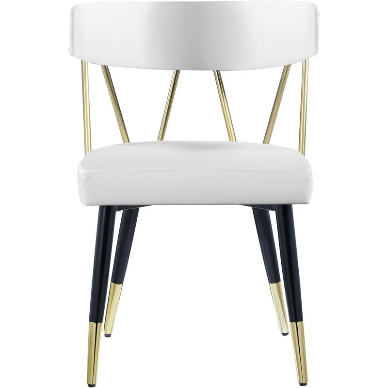 Pemberly Row Modern White Vegan Leather Dining Chair (Set of 2)