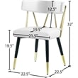Pemberly Row Modern White Vegan Leather Dining Chair (Set of 2)